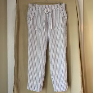 Athleta 'Bali' 100% linen pinstripe ankle pants